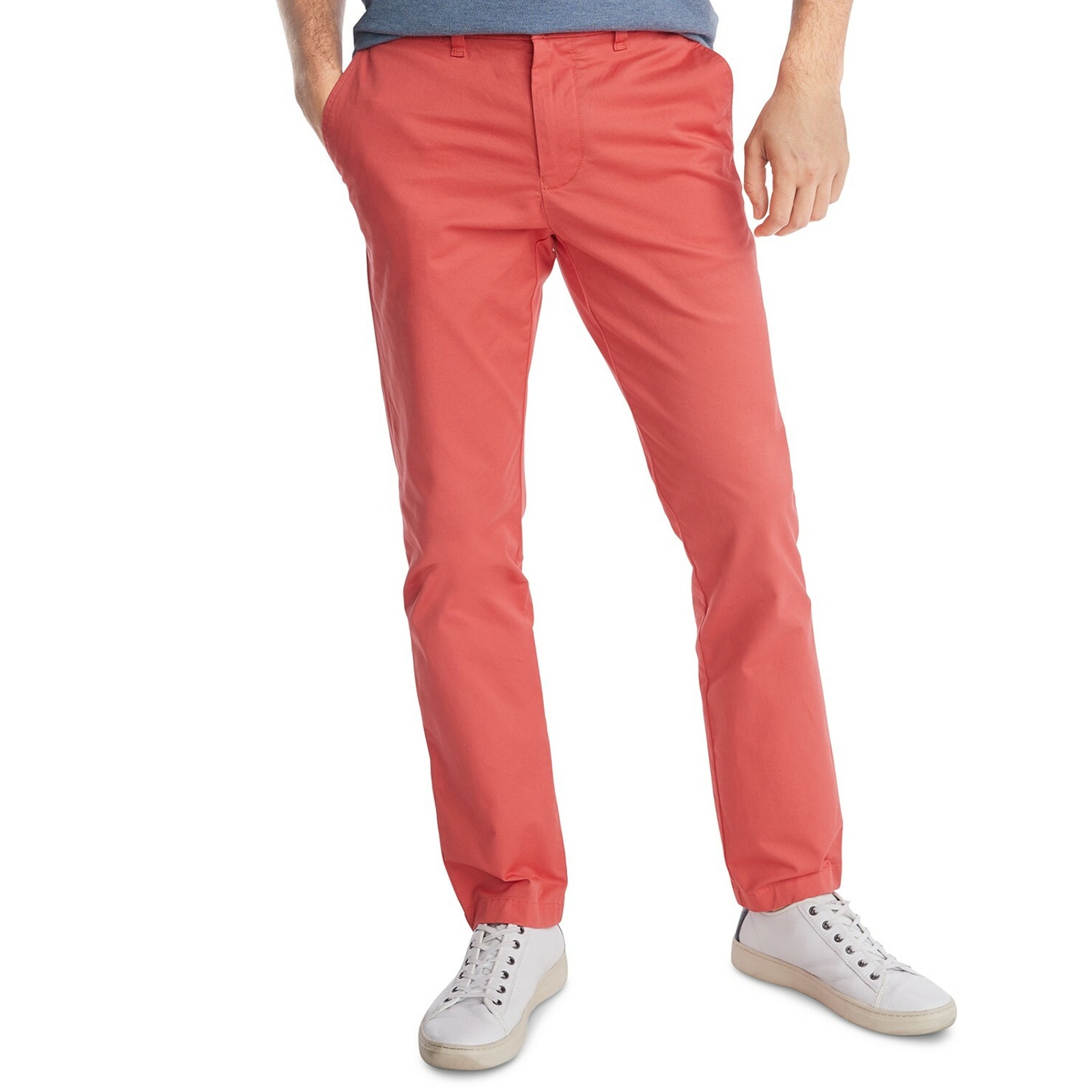 Tommy Hilfiger Thflex Custom Fit Coupe Sur Mesure Mens Coral Pant 34 X 34